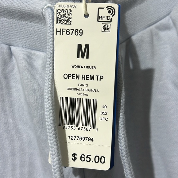 BNWT ADIDAS 200 LUXE SET HALO BLUE MED~Crop hoodie, Track Pants, Bra top - Picture 13 of 15